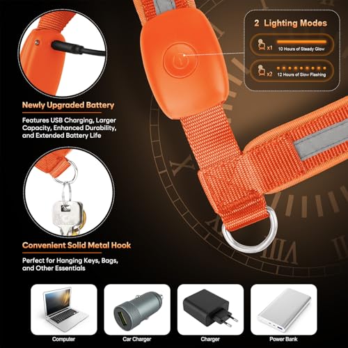 ChalkLit LED Reflective Night Running Gear High Visibility LED Flashing Sash - color: Orange