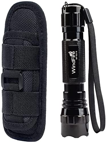 WINDFIRE LED Tactical Flashlight 1200LM with Holster(Battery Not Included)