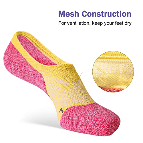 Gonii Compression No Show Athletic Womens Socks Running Cushioned 5-6 Pairs - color: 5 Pairs Colorful-b, size: 5-8