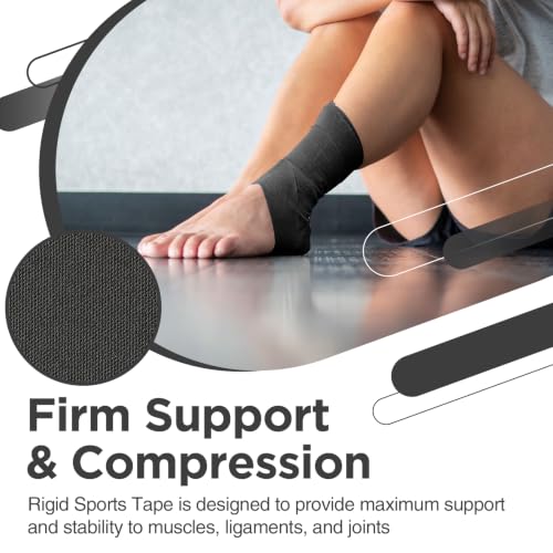 OK TAPE Athletic Sports Tape 4 Packs 32.8ft Per Roll Black Strong Adhesion - color: Black, size: 1.5" x 11yards - 4 Rolls