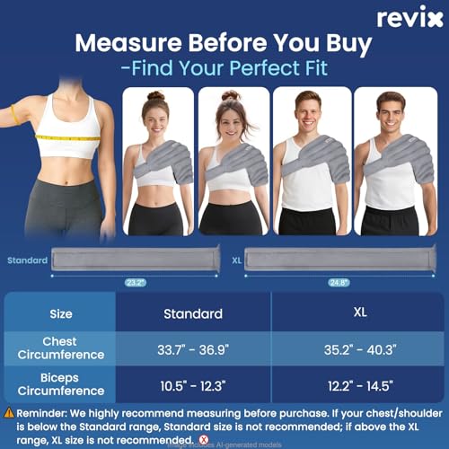REVIX Shoulder Heating Pad Microwavable for Rotator Cuff, Moist Heat, Gray - size: Standard