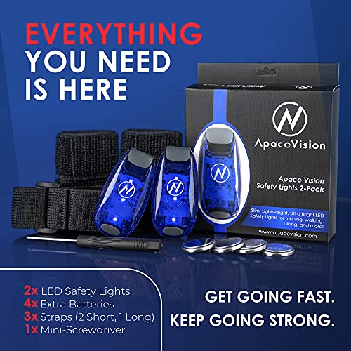 LED Safety Light (2 Pack) with Bonus Items – Clip On Strobe/Running Lights for Runners, Dogs, Bikes, Walking and More - color: Blue