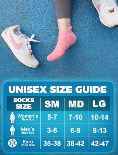 Juclise Women's No Show Compression Running Socks, 3 Pairs - color: Sandy Melon+dusty Pink+watermelon, size: Small
