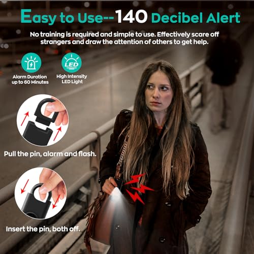 Fauxomor 140dB Personal Safety Alarm for Women 12pack Self Defense Keychain - color: 2Set-6 Colors