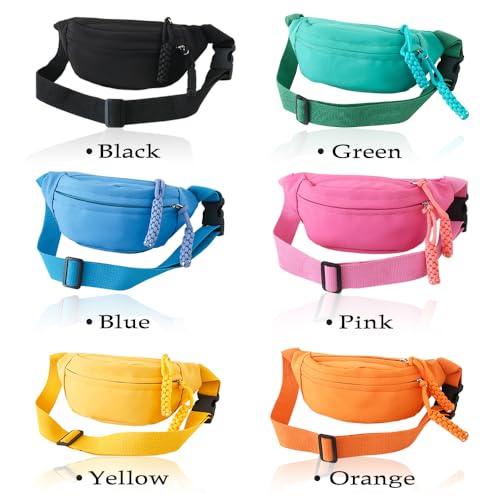 Fanny Pack for Kids, Adjustable Crossbody Waist Bag for Boys Girls, Green - color: Green