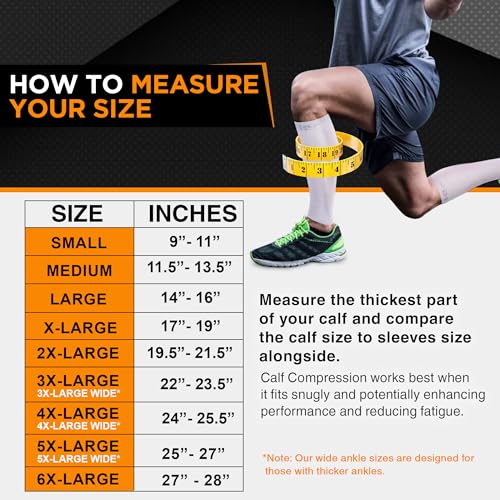 Doc Miller Compression Calf Sleeve for Men & Women, 20-30mmHg - color: White, size: Small REGULAR