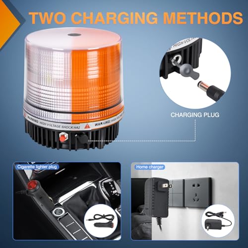 Nilight 18LED Strobe Lights Amber White Wireless Rotating Beacon Light - color: Amber White