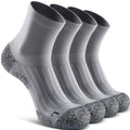Quarter Compression Socks for Men Women, Cushioned Running Hiking Socks - color: Grey (4 Pairs), size: Large