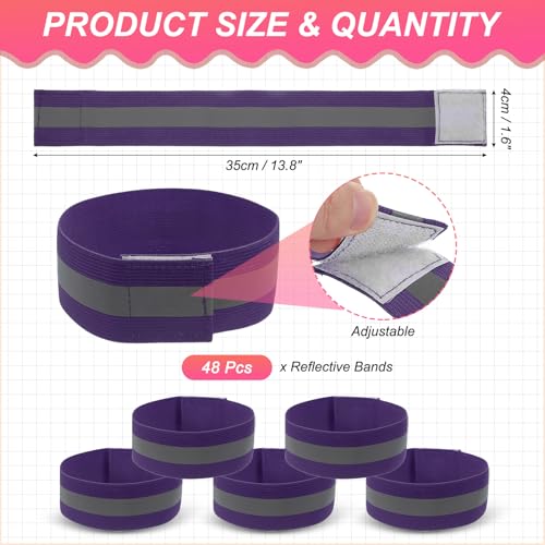 PATIKIL Reflective Bands for Wrist Arm Ankle Leg High Visibility Band - color: Purple
