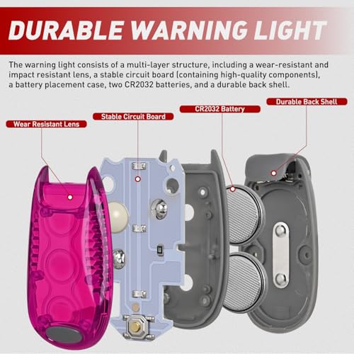 Nilight LED Safety Light 4PCS Pink Marine Navigation Bike Tail Lights - color: 3LED Safety Light-Pink