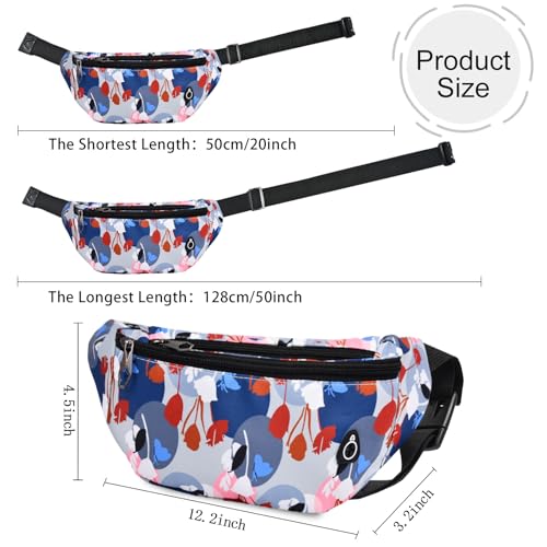 Fanny Pack for Women Men,Crossbody Water Resistant Sports Waist Bag Pack - color: 1pack-multicolor