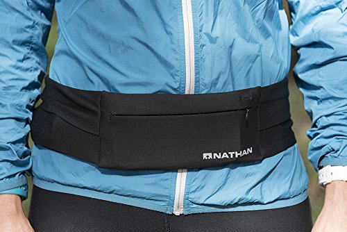 Nathan Zipster Running Belt.Bounce Free Waist Pack. Pockets with Zippers. Runners Fanny Pack. Fits All iPhones, Android, Samsung etc. for Men and Women - size: Small