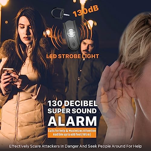 Safe Sound Personal Alarm, 2 Pack 130 dB Loud Siren Song Emergency Security Alarm Keychain with Strobe LED Light, Personal Sound Safety Siren for Women, Men, Children, Elderly - color: Black/Green
