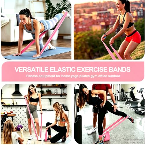 Long Resistance Bands for Working Out, Physical Therapy, Yoga & Pilates - color: Pink