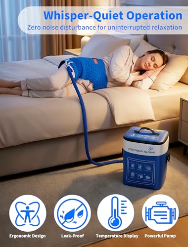 Cold Therapy Machine for Hip After Surgery with Pressure Regulator & Temperature Display, Ice Machine for Hip Replacement with Timer, Ice Wrap Pad Cryotherapy System for Post-Surgery Pain Relief