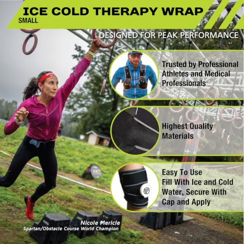 Pro-Tec Athletics Ice-Cold Therapy Wrap, Dual Wide Strap Wrap for Deep Cold Compression Therapy, Flexible Form-Fitting Design for Knee, Ankle, Elbow, and Wrist, Leak-Resistant, Small - size: Small
