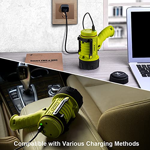 YIERBLUE Rechargeable Spotlight Flashlight with High Lumen LED - color: Fluorescent