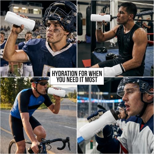Under Armour Squeeze Water Bottles, 32 oz Water Bottles, Sideline Sports Water Bottle with Quick-Shot Lid, Quick & Easy Hydration, Gym Water Bottles, Squeeze Bottle, 1 32oz Bottle - color: White