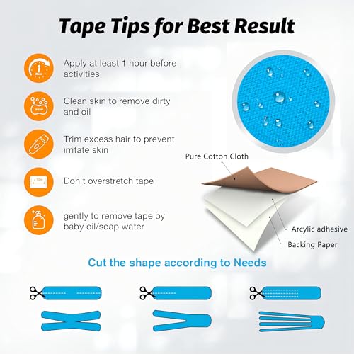 Precut Kinesiology Tape Strips,Waterproof Athletic Tape Muscle Pain Relief - color: Mix-4, size: 40PCS