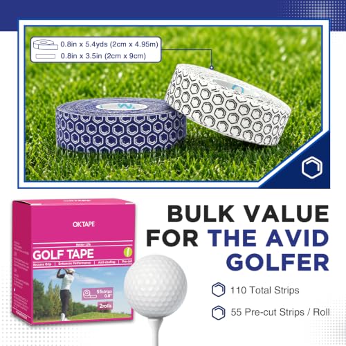 OK TAPE Golf Tape for Fingers, 110 Strips, Finger Tape for Golf, Tennis - color: Blue