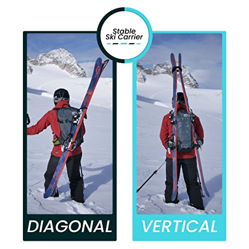 Ski Backpack for Men - Lightweight Multi Pocket Snowboard Backpack - Water Resistant Hiking Backpack - 22L Outdoor Backpack for Skiing, Traveling, and Camping - style: Ski Backpack
