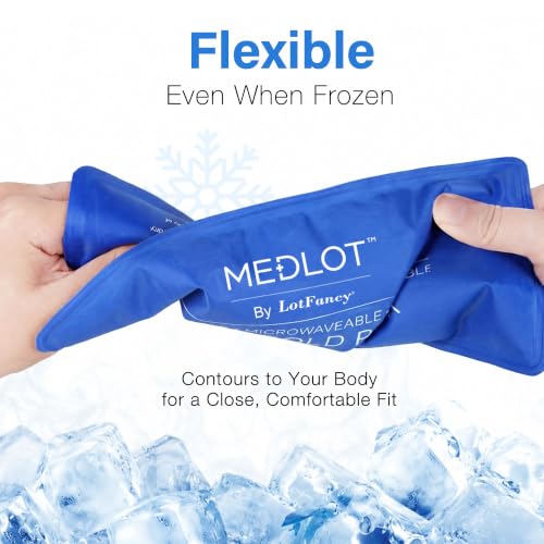 LotFancy Ice Pack for Injuries, Pack of 2, Reusable Hot Cold Pack for Therapy, Cooling or Heating Pad for First Aid, Back Shoulder Neck Head Feet Pain Relief, 11 x 5 Inches - style: 11x5in(Pack of 2)