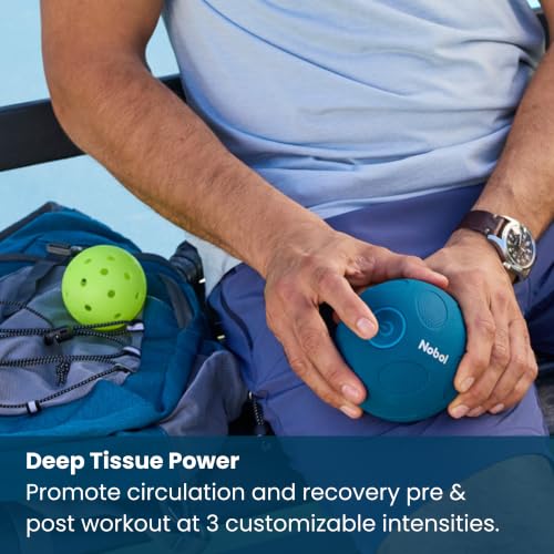 MyoSphere® Vibration Massage Ball & MyoBelt Kit, Portable Muscle Recovery Tool with Bluetooth Belt Remote Deep Tissue Vibration Rechargeable Massager - Nobol Blue - color: Nobol Blue