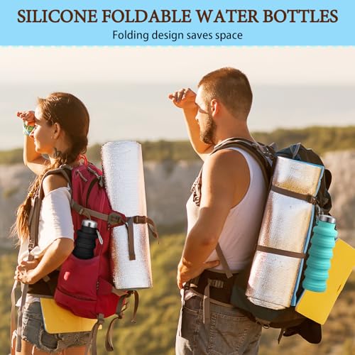 Baderke 2 Pcs Collapsible Water Bottles, 17oz, Green, Black - color: Green, Black