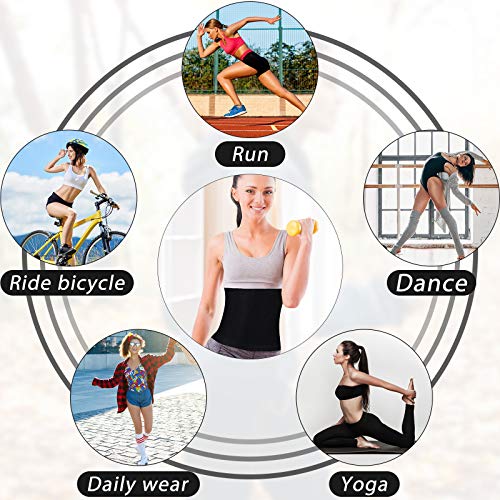 Geyoga Sweat Waist Trainer Stomach Wrap for Women - color: Blue Inner, size: Large