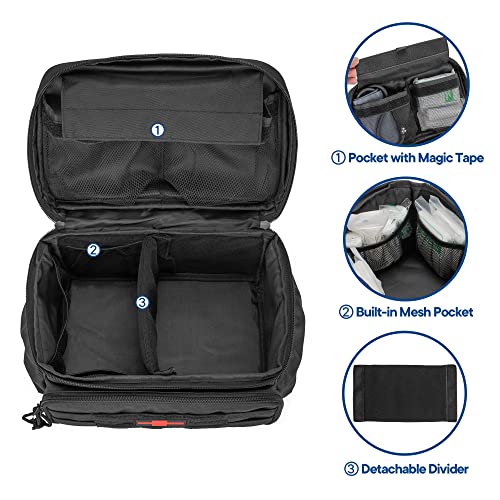 Damero Small Medicine Storage Bag Empty, Family First Aid Box with Divider