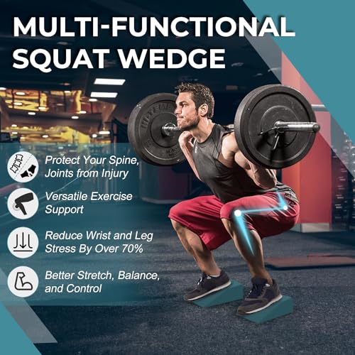 2 Pack Squat Wedge Blocks, Foot and Wrist Yoga Wedges - color: Dark Blue