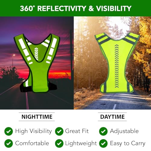 MaximalPower Reflective Safety Vest for Fitness Walking at Night - style: 1x Large Vest