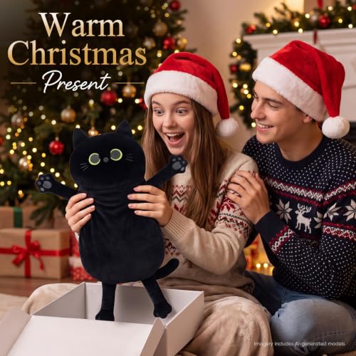 Microwave Heating Pad for Pain Relief, 17" x 9" Microwavable Heating Pads for Cramps, Back Pain, Neck Shoulder, Muscles, Knee, Joints, Natural Heat Pack Moist Heat, Black Cat - size: Medium Black Cat