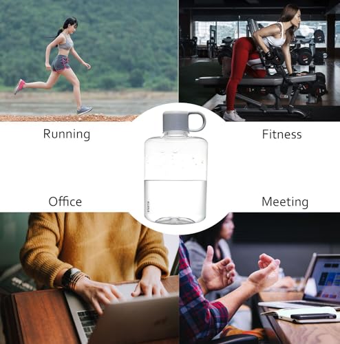 Portable Flat Water Bottle, 12.2 oz, Gray - color: Gray, size: 12.2 Ounces