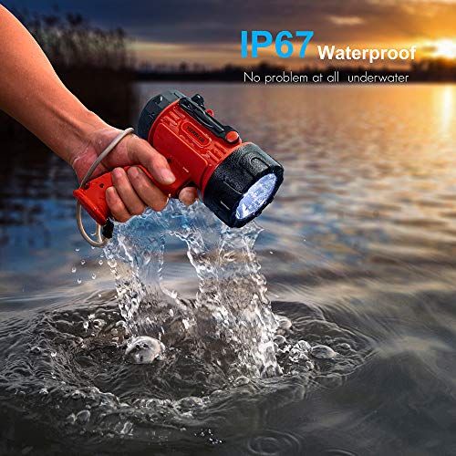 YIERBLUE Rechargeable Spotlight Flashlight with 2000,000 High Lumen LED - color: Red
