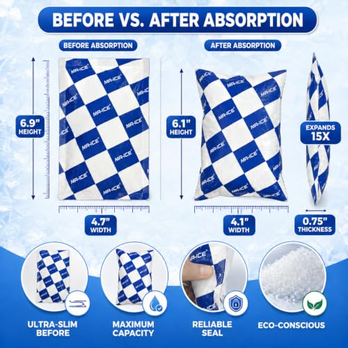Reusable Dry Ice Packs for Shipping & Storage - Long Lasting Cold Packs for Lunch Box & Coolers - Ideal for Frozen Food & Drinks - style: 6.9" x 4.7" 15pcs