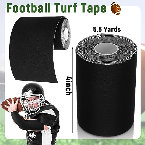 Jenaai 2 Roll Football Turf Tape 33ft Sport Turf Tape, Black - color: Black