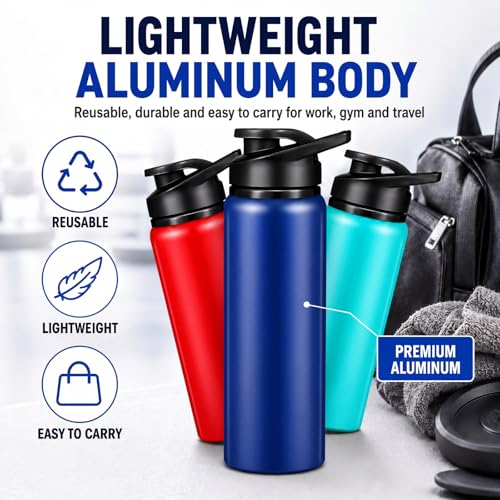 Mimorou 25oz Reusable Aluminum Water Bottles Bulk - color: Classic Color