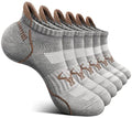 BULLIANT Men Running Ankle Socks 6Pack-Cushioned Support-Low Cut No Show - color: 6pairs-gray Heather /Tiger Eye3001, size: 6-9