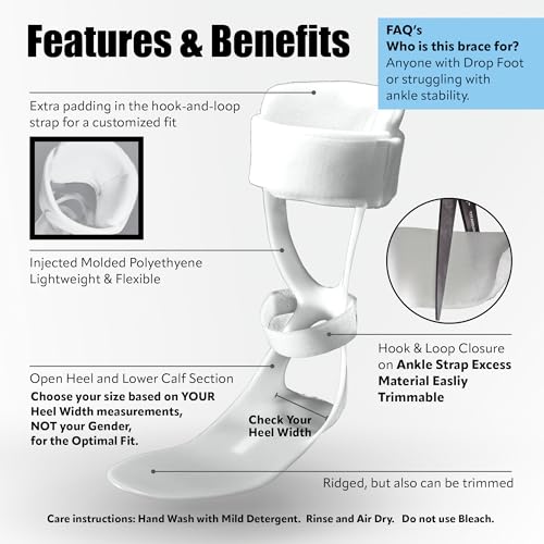 Brace On Swedish Deluxe Polyethylene AFO Brace for Foot Drop, Adult - style: Men Right