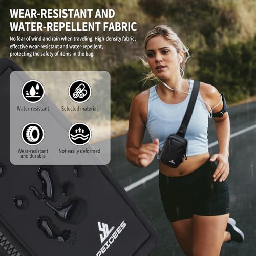 Peicees Small Crossbody Bag for Men Women Mini Sling Bag Travel Running Phone Daypack Cross Body Shoulder Bags with Keyholder - color: Orange