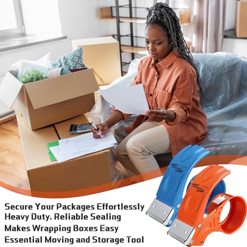 Watersay 6 Pcs 2" Packing Tape Gun Heavy Duty Tape Dispenser for Packing