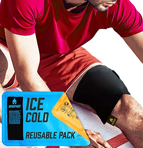 Sparthos Reusable Hot Cold Gel Ice Pack, Pain Relief - Medium + Cover - size: Medium, style: Pack of 1 + Cover