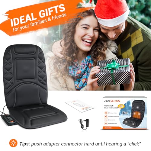 CARSHION Back Massager with Heat,Heated Seat Cover Cushion - color: Black
