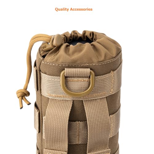 MOLLE Water Bottle Holder Tactical Nylon Bottle Pouches Hydration Carrier for Belt/Backpack/Vest/Bike Sports Outdoor Hiking Camping Hunting Fishing - color: Coyote Brown