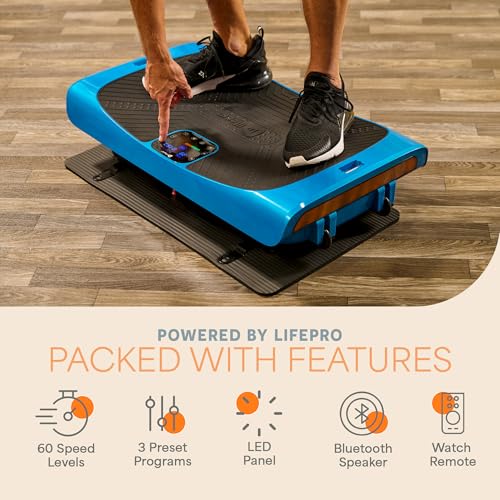 Lifepro Rumblex 4D Vibration Plate Exercise Machine with 7 Training Modes - color: Blue, size: Pro