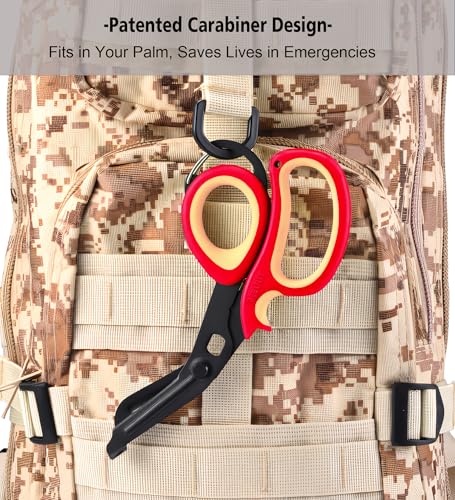 MEUUT Trauma Shears with Carabiner 7.5 Inch 2-Pack Medical Scissors - color: Red/Salmon-red/Salmon