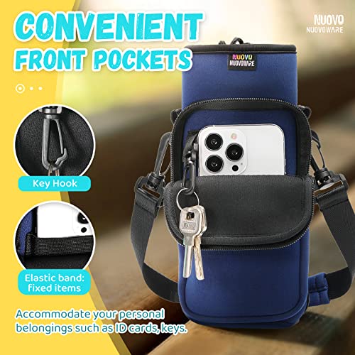 Nuovoware Water Bottle Carrier Bag, 25oz/32oz, Navy blue - color: Navy Blue, size: 25-32 Ounces - Standard