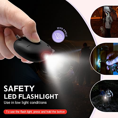 Safe Sound Personal Alarm, 130 dB Loud Siren Song Emergency Security Alarm Keychain with LED Light, Personal Sound Safety Siren for Women, Men, Children, Elderly(Black) - color: Black