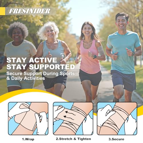 FRESINIDER Premium Elastic Bandage Wrap 4" 12 Pack & 6" 4 Pack, Hoop & Loop - color: 16 Pack Mix (4, 6 Inches)